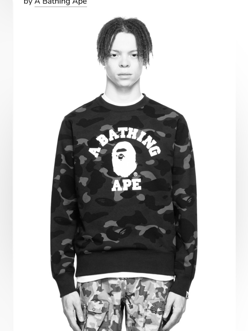 BAPE Camo College Crewneck Sweatshirt XL